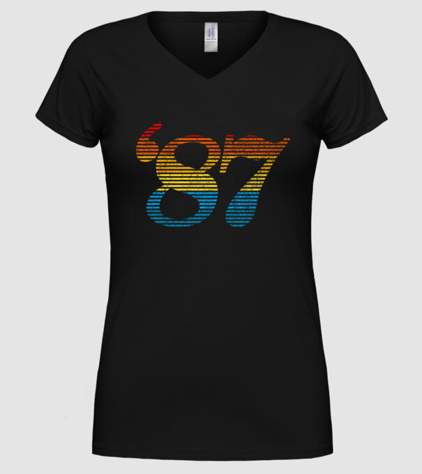 Retro Birthday 1987 model negru pe tricou
