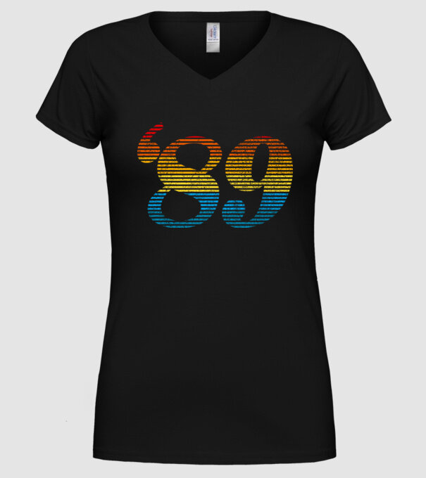 Retro Birthday 1989 model negru pe tricou