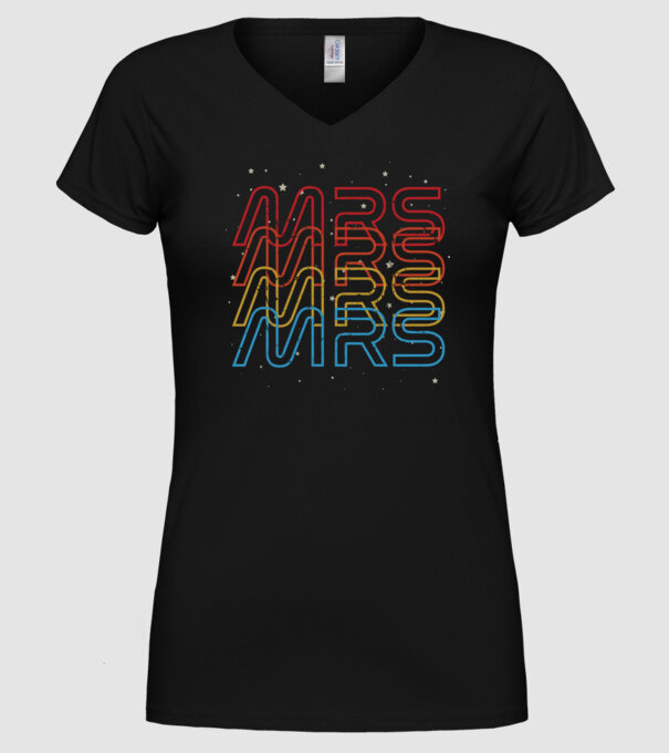 Retro vintage nasa couple mrs model negru pe tricou