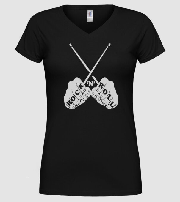 Rock-N-Roll model negru pe tricou
