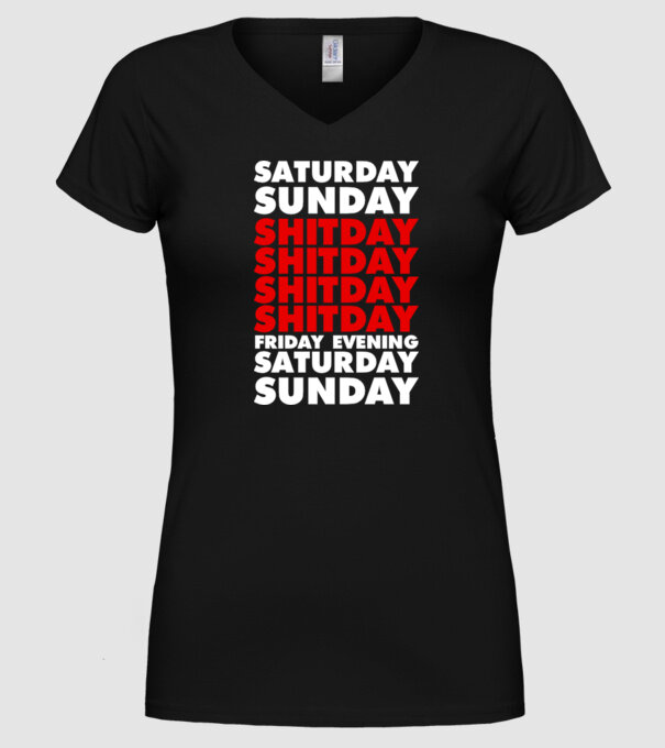 Shitday model negru pe tricou