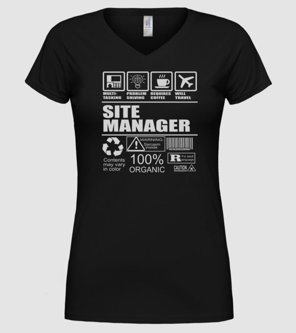 Site manager model negru pe tricou