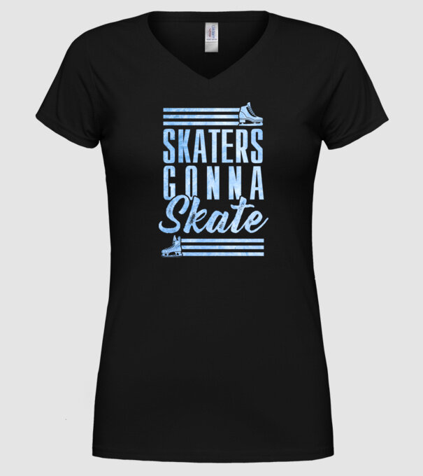 skaters gonna skate model negru pe tricou