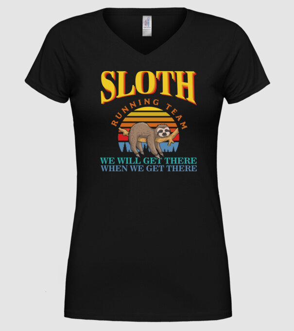 SLOTH running team model negru pe tricou