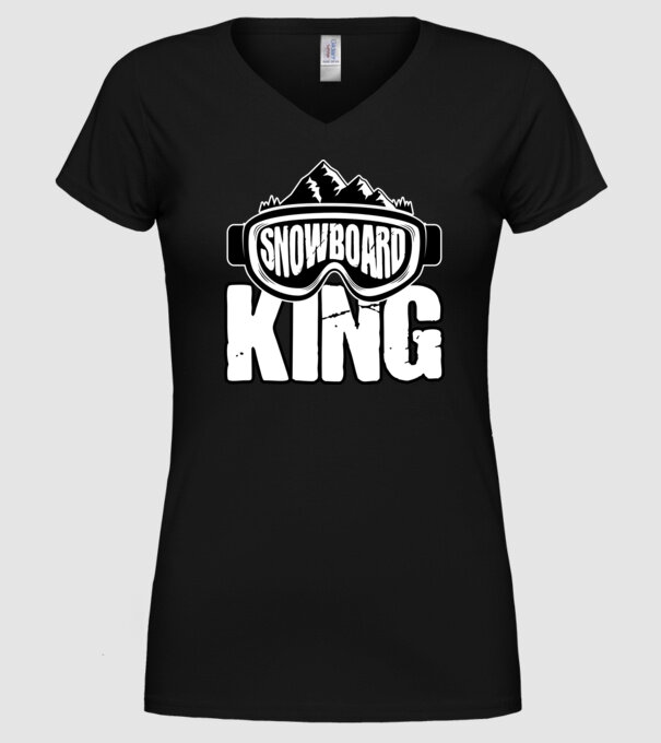 Snowboard king 01 model negru pe tricou