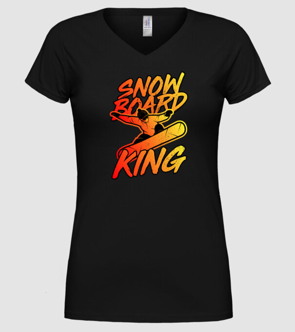 snowboard king model negru pe tricou