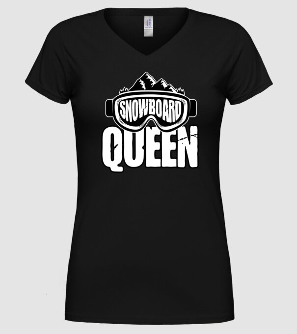 snowboard queen 01 model negru pe tricou