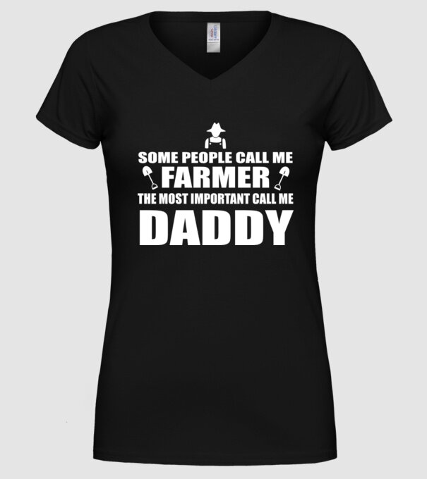 Some people call me farmer pentru Tata model negru pe tricou