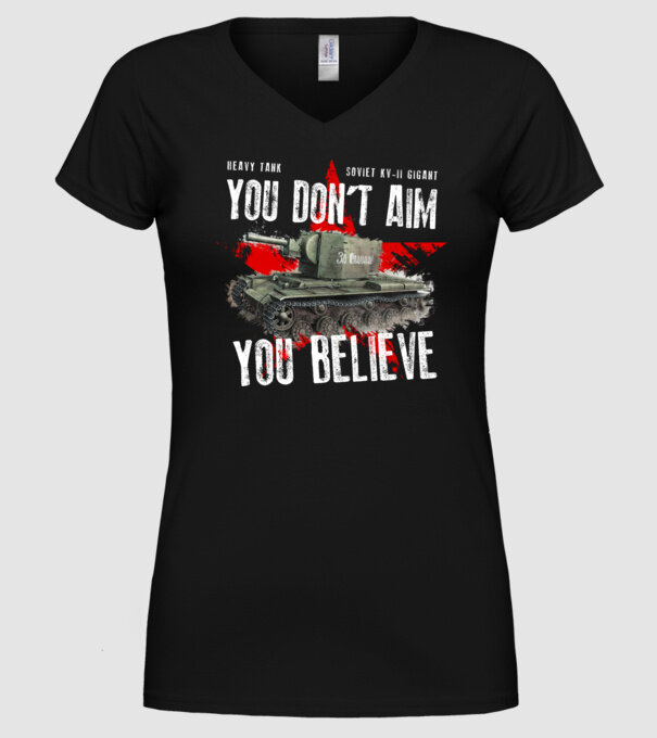 Soviet kv-II model negru pe tricou