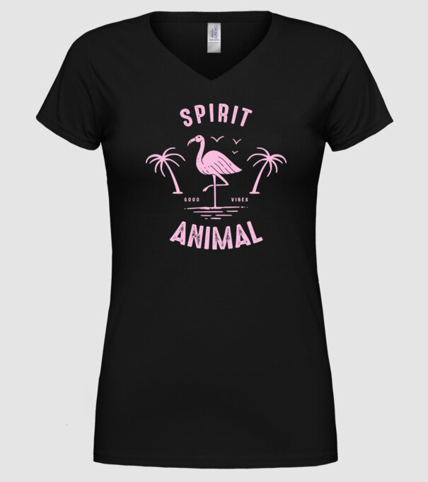 SPIRIT ANIMAL model negru pe tricou