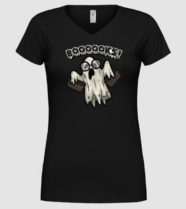Spooky booookworm model negru pe tricou