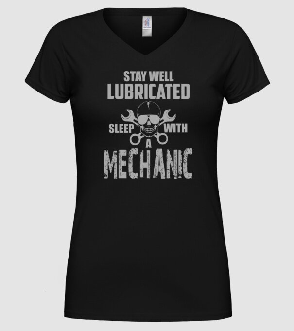 Stay well lubricated model negru pe tricou