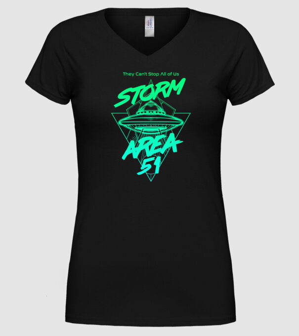 Storm area 51 ufo green model negru pe tricou