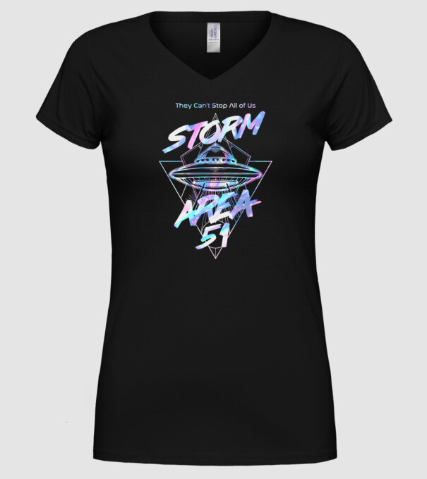 storm area 51 ufo holo model negru pe tricou