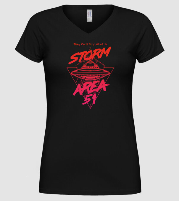 storm area 51 ufo orange model negru pe tricou