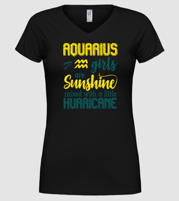 Sunshine with Hurricane AQUARIUS model negru pe tricou