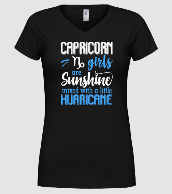Sunshine with Hurricane CAPRICORN model negru pe tricou