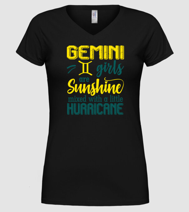 Sunshine with Hurricane GEMINI model negru pe tricou