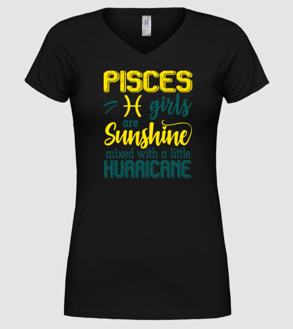 Sunshine with Hurricane PISCES model negru pe tricou