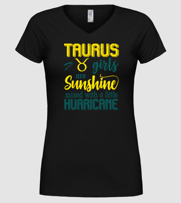 Sunshine with Hurricane TAURUS model negru pe tricou