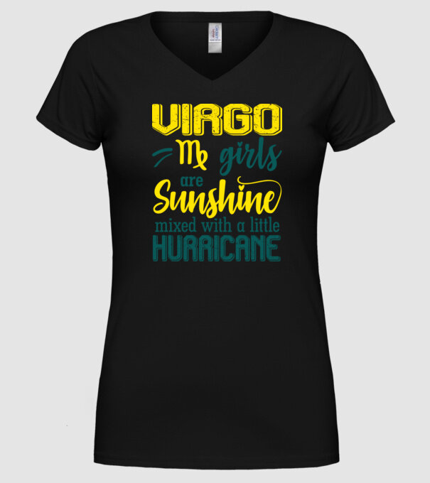 Sunshine with Hurricane VIRGO model negru pe tricou