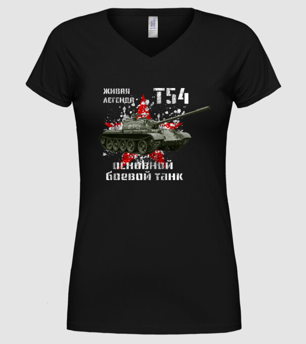 T-54 main battle tank model negru pe tricou