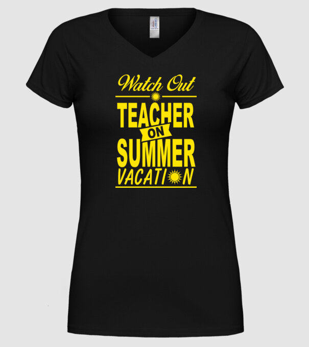 Profesor vacanță de vară ENG model negru pe tricou