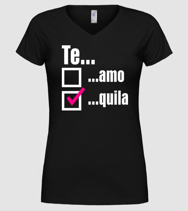 Te...quila model negru pe tricou