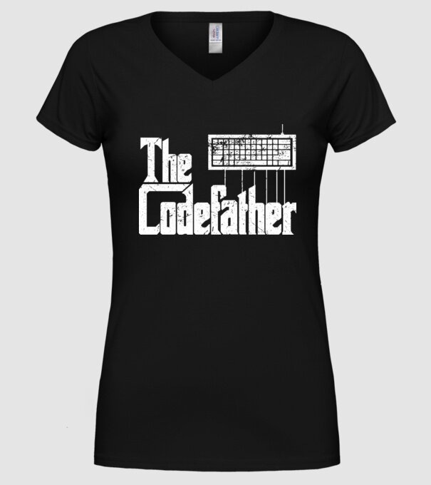Tricou programator The Codefather model negru pe tricou