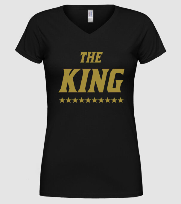 The King model negru pe tricou