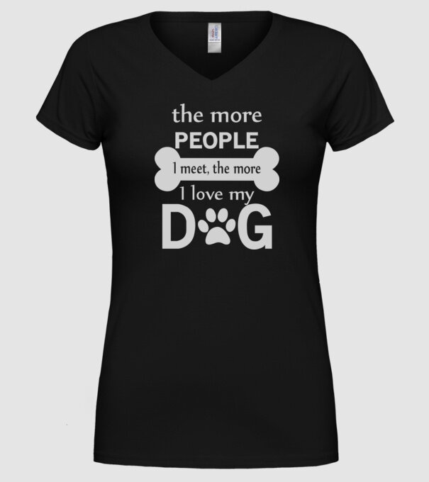 The more people i meet model negru pe tricou
