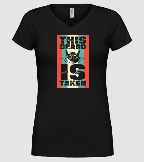 This beard is taken Retro model negru pe tricou