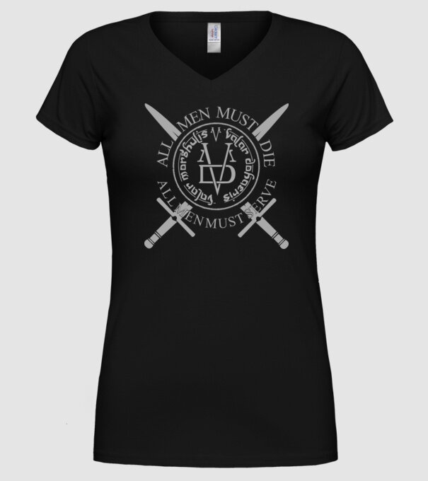 Valar Morghulis model negru pe tricou