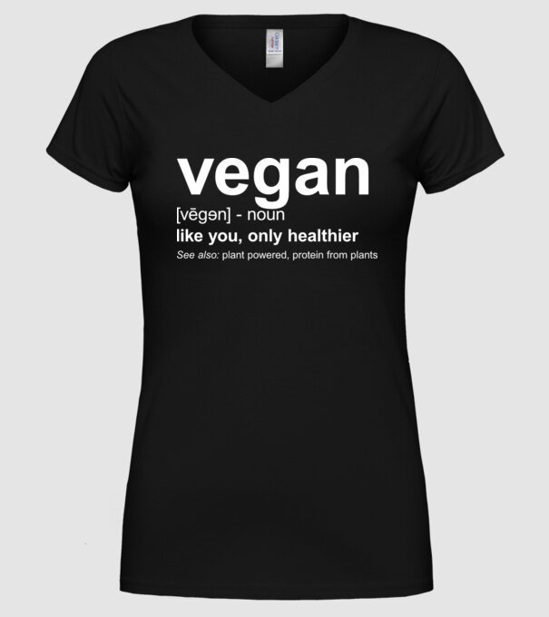 Vegan definition model negru pe tricou