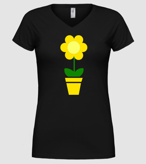 Flower model negru pe tricou