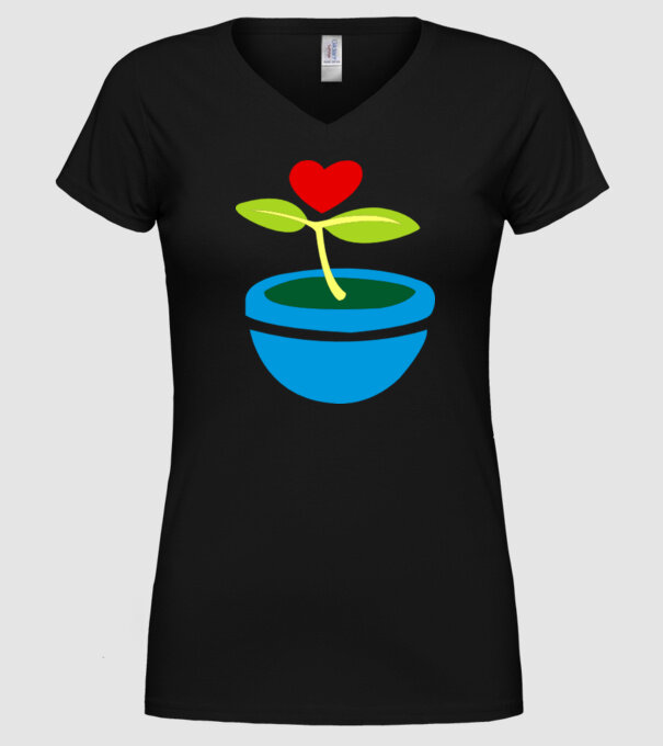 Floricică model negru pe tricou