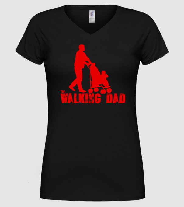 Walking dad model negru pe tricou