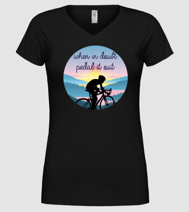 when in doubt model negru pe tricou