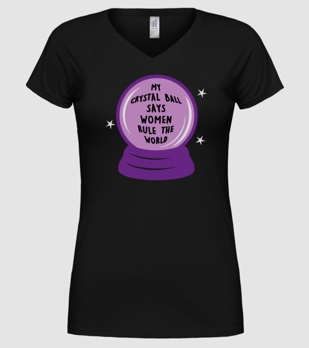 Women rule the world model negru pe tricou