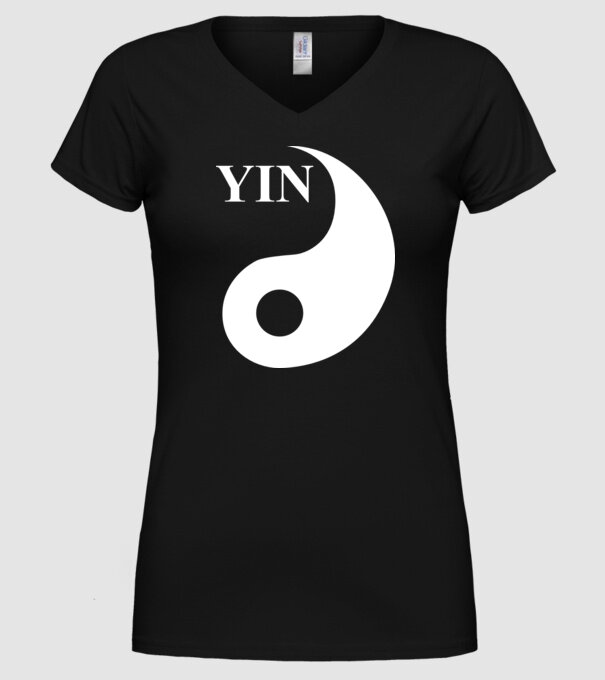YIN model negru pe tricou