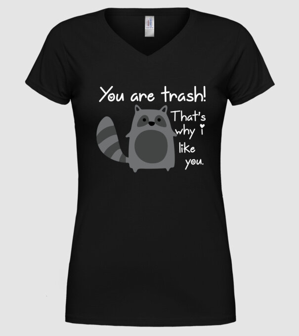 You are trash! model negru pe tricou