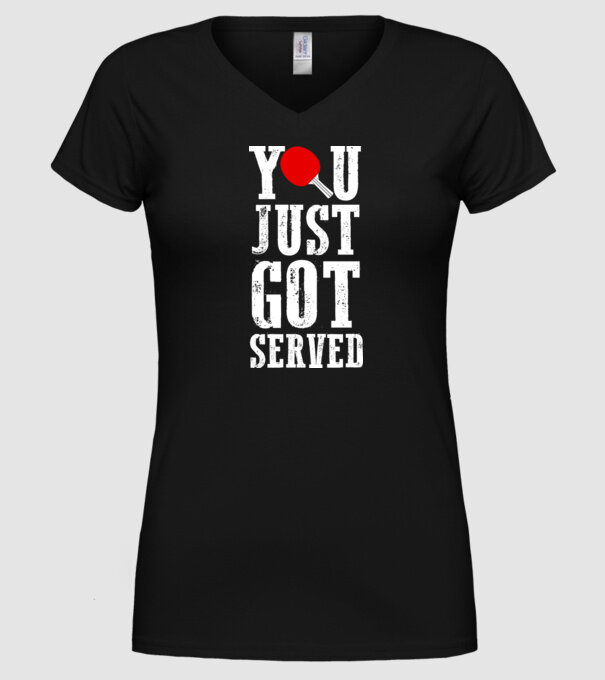 You just got served model negru pe tricou