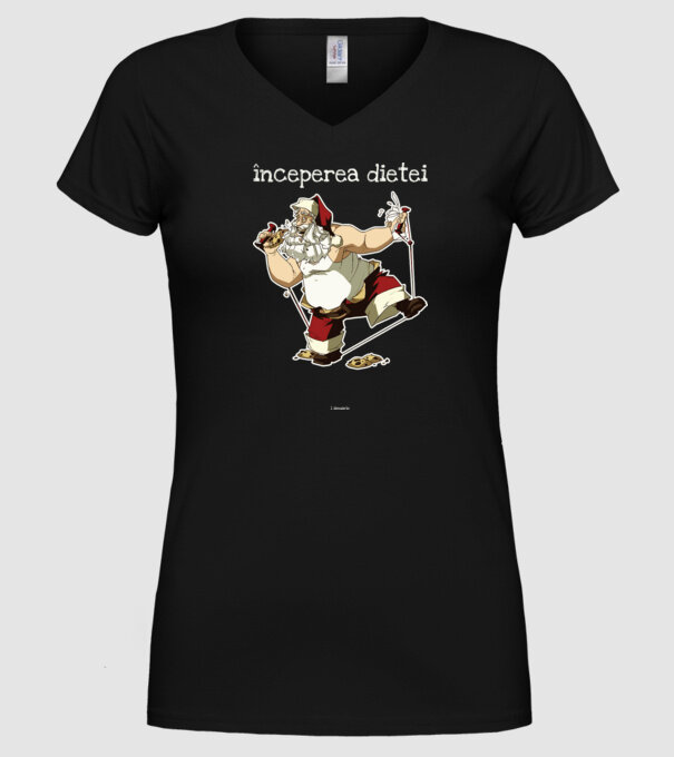 începerea dietei - 1 ianuarie model negru pe tricou