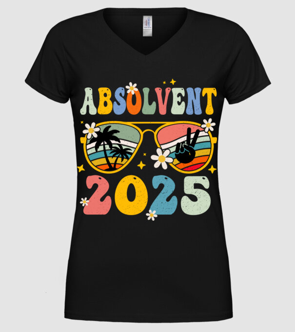 Absolvent 2025 model negru pe tricou