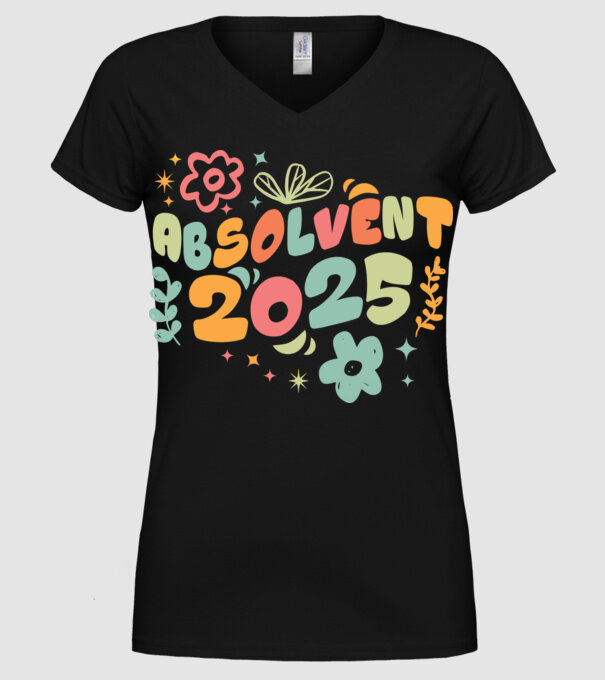 Absolventa 2025 model negru pe tricou