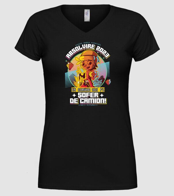 absolvire 2023 șofer de camion model negru pe tricou