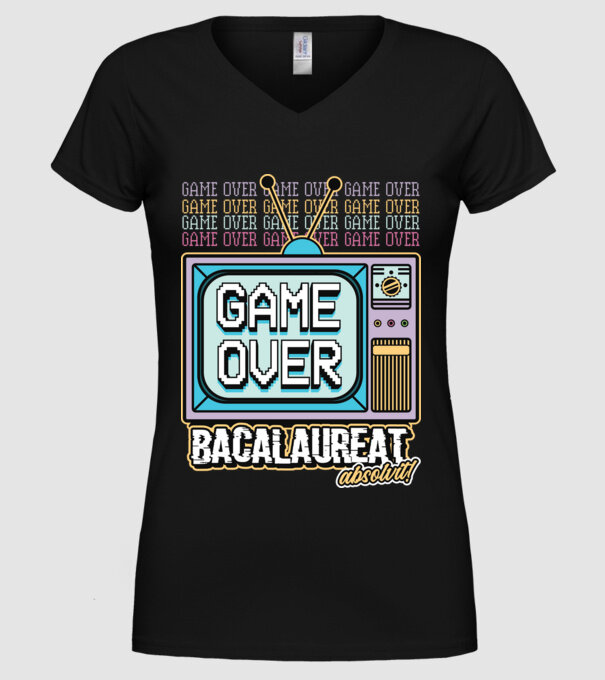 Absolvire retro bacalaureat model negru pe tricou