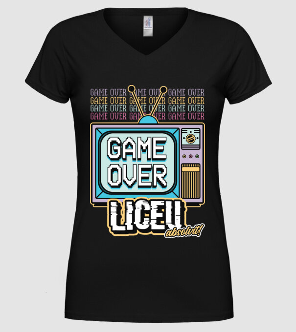 Absolvire retro liceu model negru pe tricou