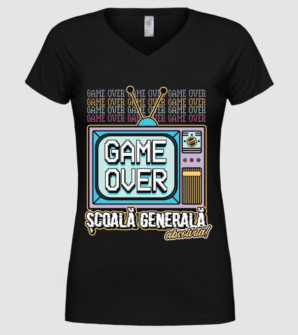 Absolvire retro școală generală model negru pe tricou