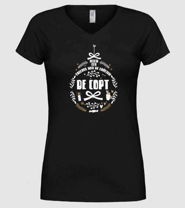 acesta este tricoul meu de Crăciun_de copt model negru pe tricou